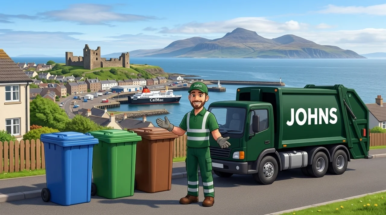 Johns Waste Management bin collection in Ardrossan, North Ayrshire