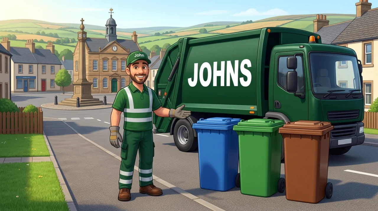 Johns Waste Management bin collection in Cumnock, East Ayrshire