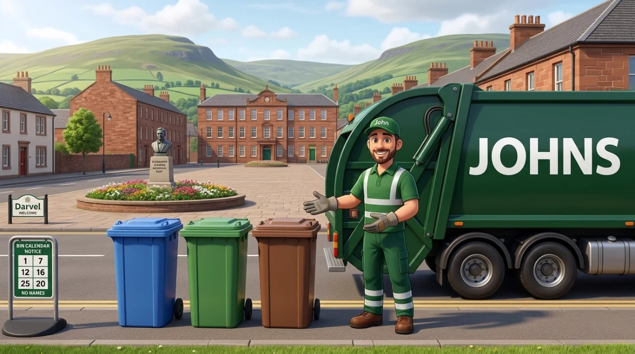 Johns Waste Management bin collection in Darvel, East Ayrshire
