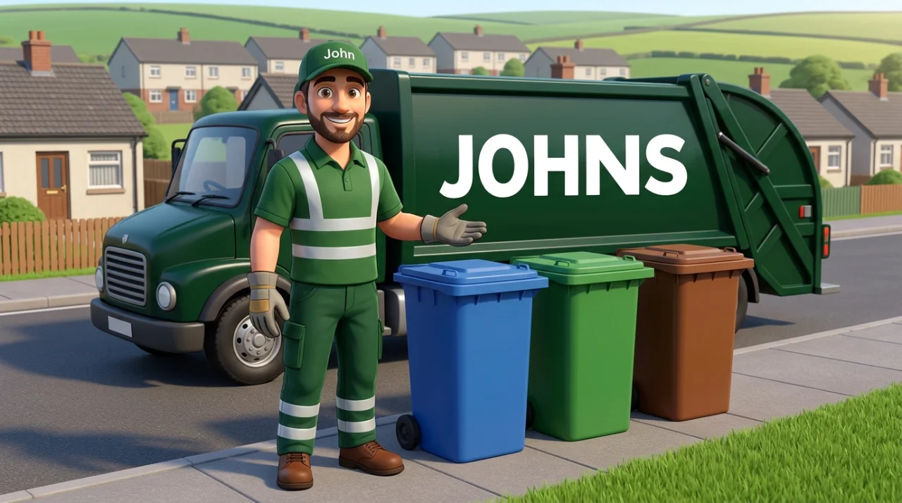 Johns Waste Management bin collection in Drongan, East Ayrshire