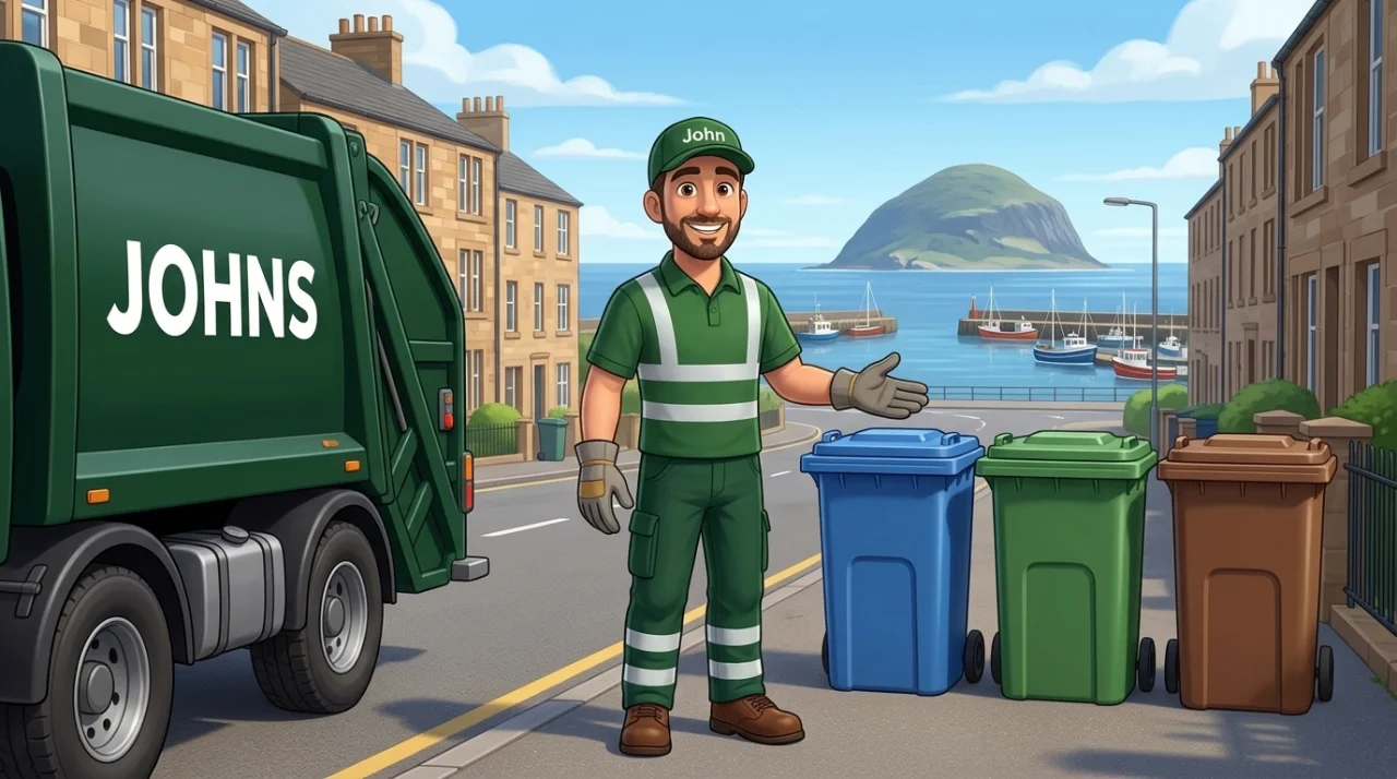 Johns Waste Management bin collection in Girvan, South Ayrshire