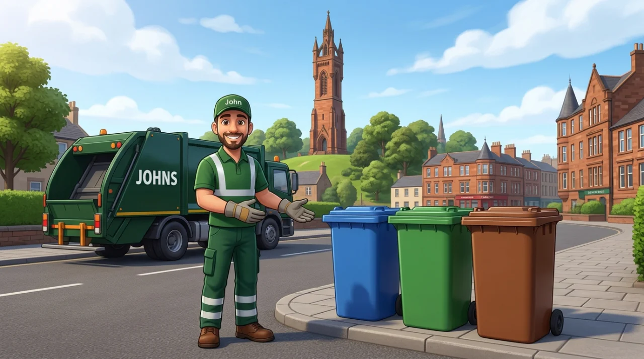 Johns Waste Management bin collection in Kilmarnock, East Ayrshire