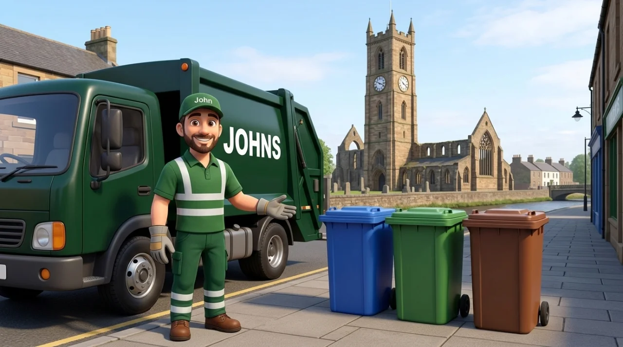Johns Waste Management bin collection in Kilwinning, North Ayrshire
