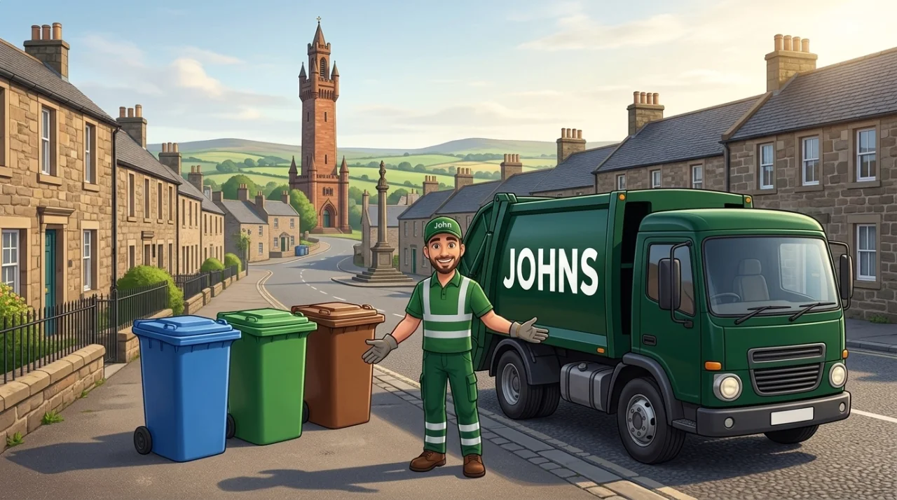 Johns Waste Management bin collection in Mauchline, East Ayrshire