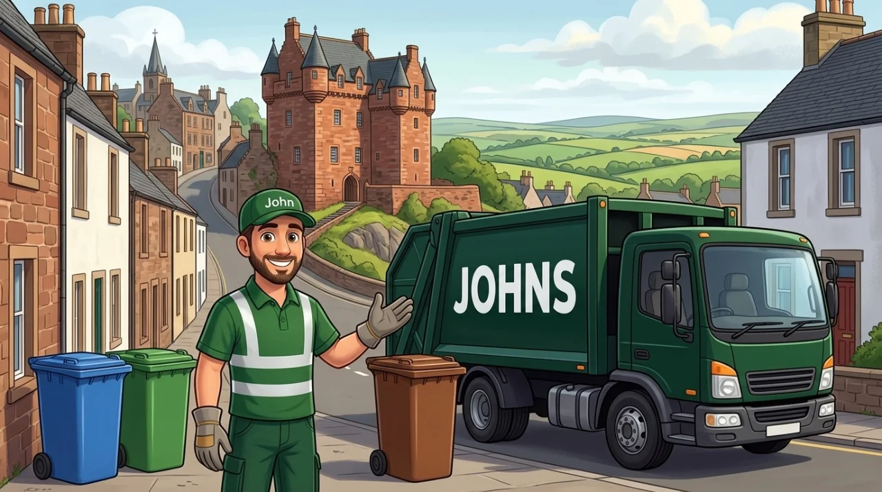Johns Waste Management bin collection in Maybole, South Ayrshire