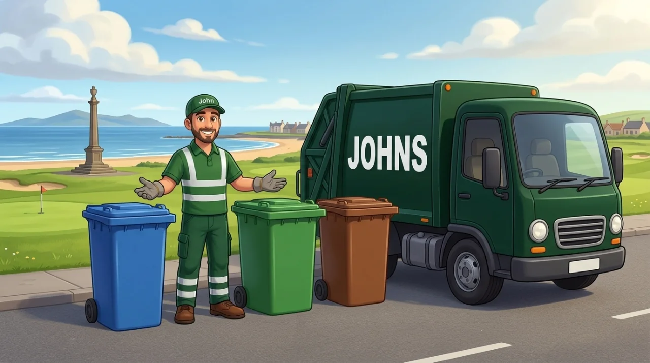 Johns Waste Management bin collection in Prestwick, South Ayrshire