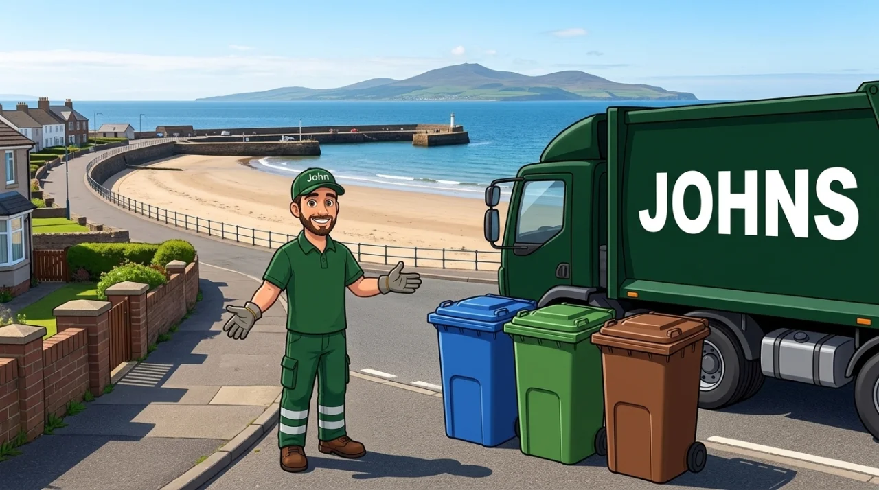 Johns Waste Management bin collection in Saltcoats, North Ayrshire
